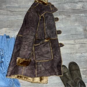 Winter faux fur trench coat